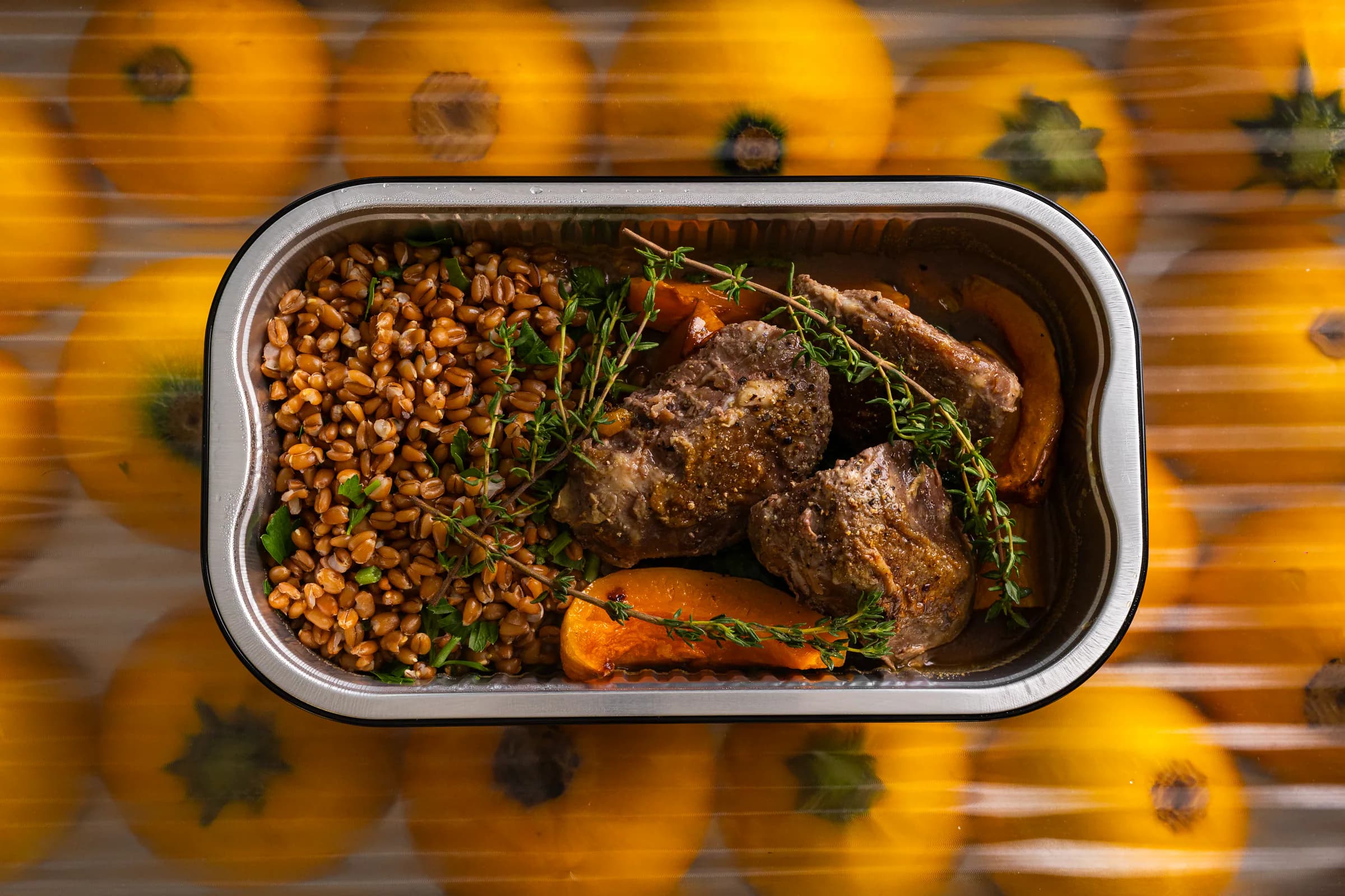 Joue de porc wallon, courge rôtie et jus corsé